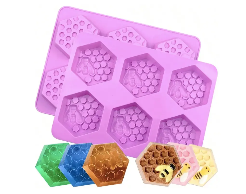 Molde Jabón Hexagonal Panal Abejas