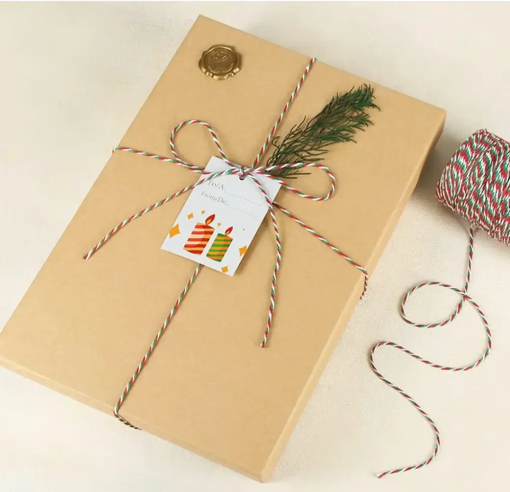 Hilo Cordel Navidad 2 mm, 10 mts  (Blanco, verde y rojo)